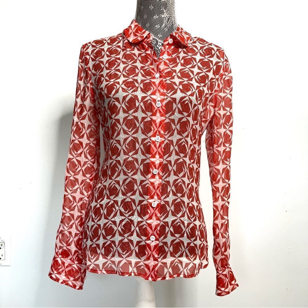 Equipment sheer silk blouse
